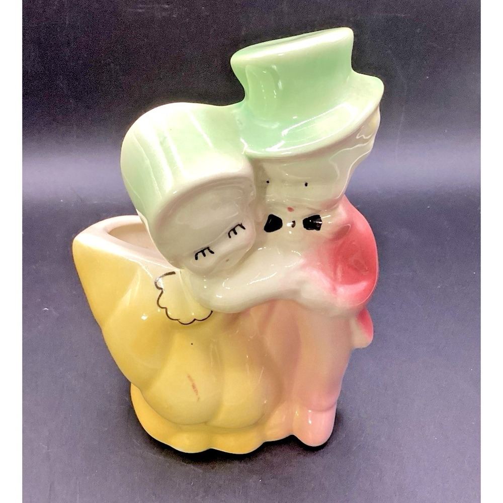 Vintage Shawnee Pottery Dancing Couple Planter 5.75" Tall 3" Diameter Decor